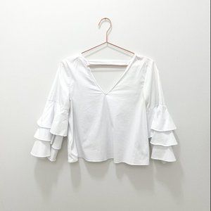 ZARA WIDE LONG SLEEVE BLOUSE SIZE MEDIUM